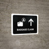 Baggage Claim With Up Arrow Black Landscape - Wall Sign