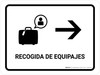 Baggage Claim With Right Arrow White Spanish Landscape - Wall Sign Baggage Claim With Right Arrow White Spanish Landscape - Wall Sign