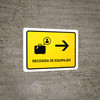 Baggage Claim With Right Arrow Yellow Spanish Landscape - Wall Sign Baggage Claim With Right Arrow Yellow Spanish Landscape - Wall Sign