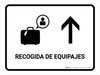 Baggage Claim With Up Arrow White Spanish Landscape - Wall Sign Baggage Claim With Up Arrow White Spanish Landscape - Wall Sign