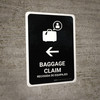 Baggage Claim With Left Arrow Black Bilingual Spanish Portrait - Wall Sign