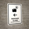 Baggage Claim With Left Arrow White Bilingual Spanish Portrait - Wall Sign Baggage Claim With Left Arrow White Bilingual Spanish Portrait - Wall Sign