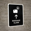 Baggage Claim With Up Arrow Black Portrait - Wall Sign