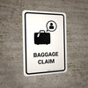 Baggage Claim White Portrait - Wall Sign Baggage Claim White Portrait - Wall Sign