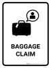 Baggage Claim White Portrait - Wall Sign Baggage Claim White Portrait - Wall Sign