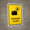 Baggage Claim Yellow Portrait - Wall Sign Baggage Claim Yellow Portrait - Wall Sign