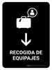 Baggage Claim With Down Arrow Black Spanish Portrait - Wall Sign