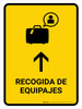 Baggage Claim With Up Arrow Yellow Spanish Portrait - Wall Sign