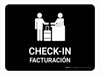 Check In Black Bilingual Landscape - Wall Sign