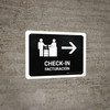 Check In With Right Arrow Black Bilingual Spanish Landscape - Wall Sign Check In With Right Arrow Black Bilingual Spanish Landscape - Wall Sign