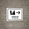 Check In With Right Arrow White Bilingual Spanish Landscape - Wall Sign Check In With Right Arrow White Bilingual Spanish Landscape - Wall Sign