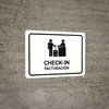 Check In White Bilingual Spanish Landscape - Wall Sign Check In White Bilingual Spanish Landscape - Wall Sign