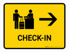 Check In With Right Arrow Yellow Landscape - Wall Sign Check In With Right Arrow Yellow Landscape - Wall Sign