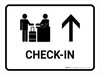 Check In With Up Arrow White Landscape - Wall Sign Check In With Up Arrow White Landscape - Wall Sign