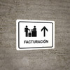 Check In With Up Arrow White Spanish Landscape - Wall Sign