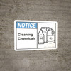 Notice: Cleaning Chemicals ANSI - Wall Sign Notice: Cleaning Chemicals ANSI - Wall Sign