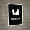 Check-In Black Portrait - Wall Sign