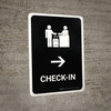 Check-In With Right Arrow Black Portrait - Wall Sign Check-In With Right Arrow Black Portrait - Wall Sign