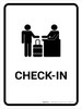 Check-In White Portrait - Wall Sign Check-In White Portrait - Wall Sign