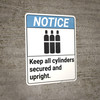 Notice: Gas Keep Cylinder Secured Upright ANSI - Wall Sign