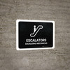 Escalators Black Bilingual Spanish Landscape - Wall Sign