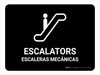Escalators Black Bilingual Spanish Landscape - Wall Sign