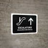 Escalators With Up Arrow Black Bilingual Spanish Landscape - Wall Sign