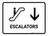 Escalators With Down Arrow White Landscape - Wall Sign Escalators With Down Arrow White Landscape - Wall Sign