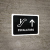 Escalators With Up Arrow Black Landscape - Wall Sign