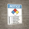 Notice: NFPA Diamond Chemical Hazard Ratings ANSI - Wall Sign Notice: NFPA Diamond Chemical Hazard Ratings ANSI - Wall Sign
