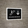 Escalators With Down Arrow Black Spanish Landscape - Wall Sign