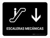 Escalators With Down Arrow Black Spanish Landscape - Wall Sign