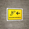 Escalators With Left Arrow Yellow Spanish Landscape - Wall Sign