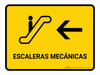 Escalators With Left Arrow Yellow Spanish Landscape - Wall Sign