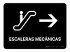 Escalators With Right Arrow Black Spanish Landscape - Wall Sign