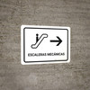 Escalators With Right Arrow White Spanish Landscape - Wall Sign