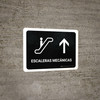Escalators With Up Arrow Black Spanish Landscape - Wall Sign