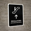 Escalators With Up Arrow Black Bilingual Spanish Portrait - Wall Sign Escalators With Up Arrow Black Bilingual Spanish Portrait - Wall Sign