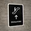 Escalators With Up Arrow Black Portrait - Wall Sign Escalators With Up Arrow Black Portrait - Wall Sign