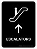 Escalators With Up Arrow Black Portrait - Wall Sign Escalators With Up Arrow Black Portrait - Wall Sign