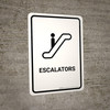 Escalators White Portrait - Wall Sign Escalators White Portrait - Wall Sign