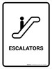 Escalators White Portrait - Wall Sign Escalators White Portrait - Wall Sign