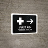 First Aid With Right Arrow Black Bilingual Spanish Landscape - Wall Sign First Aid With Right Arrow Black Bilingual Spanish Landscape - Wall Sign