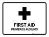 First Aid White Bilingual Spanish Landscape - Wall Sign