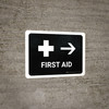 First Aid With Right Arrow Black Landscape - Wall Sign First Aid With Right Arrow Black Landscape - Wall Sign