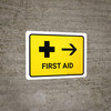 First Aid With Right Arrow Yellow Landscape - Wall Sign First Aid With Right Arrow Yellow Landscape - Wall Sign