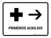 First Aid With Right Arrow White Spanish Landscape - Wall Sign