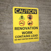 Caution: Renovation Work Contains Lead Do Not enter - Wall Sign