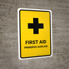 First Aid Yellow Bilingual Spanish Portrait - Wall Sign