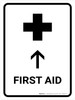 First Aid With Up Arrow White Portrait - Wall Sign First Aid With Up Arrow White Portrait - Wall Sign